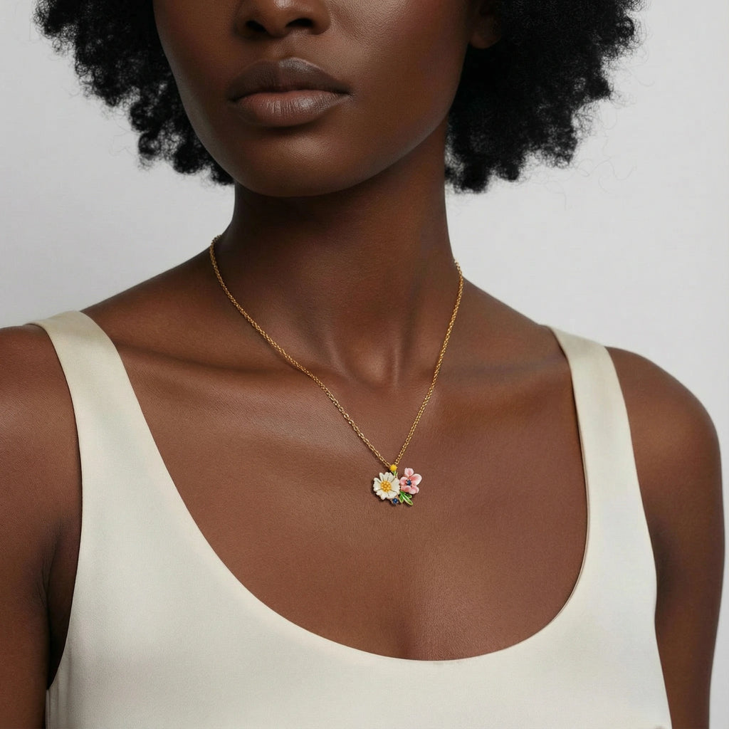 Flower Necklace for Women, Gold Necklace, Daisy Pendant Necklace, Cute Jewelry Gift